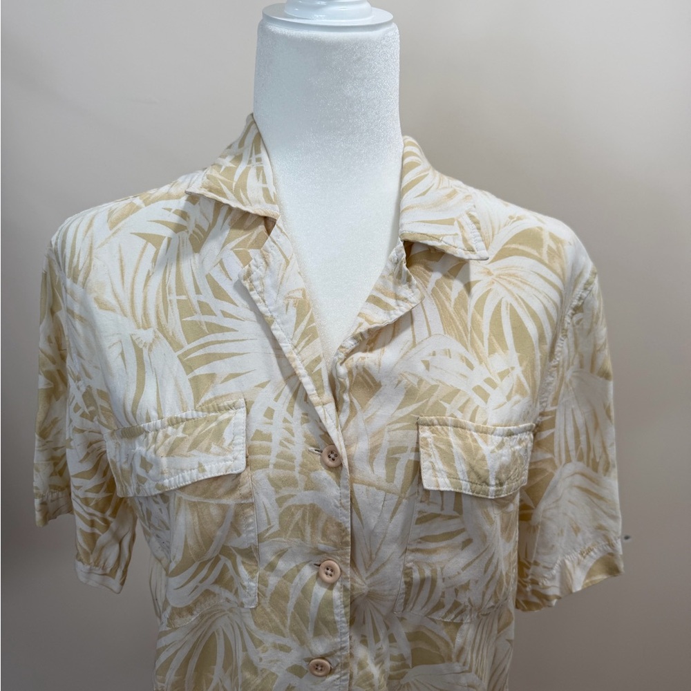 Anine Bing Hawaiian Print Viscose Rayon Short Sleeve Button Austin Top Sz. S - Picture 3 of 8